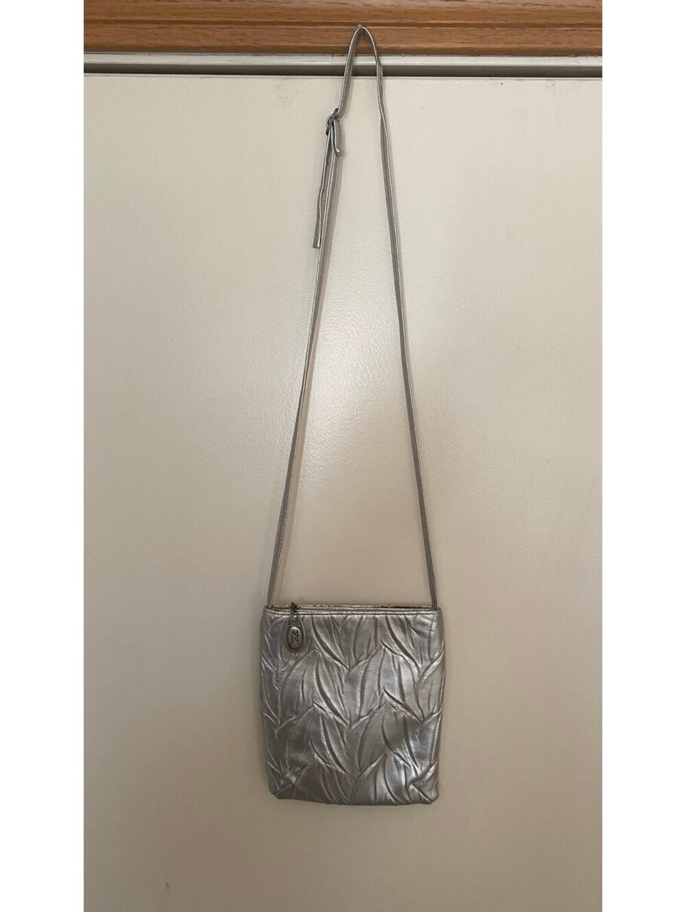 Vintage Jessica McClintock Silver Leaf Clutch Purse